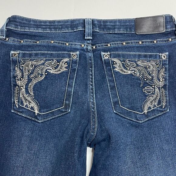 Harley-Davidson Curvy Boot Cut Embellished Jeans Size 28 - Picture 11 of 12